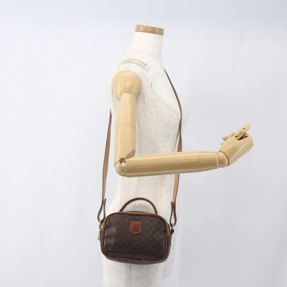 Celine Vintage Macadam Handbag Canvas and Leather, BROWN, CANVAS, Shoulder bag
