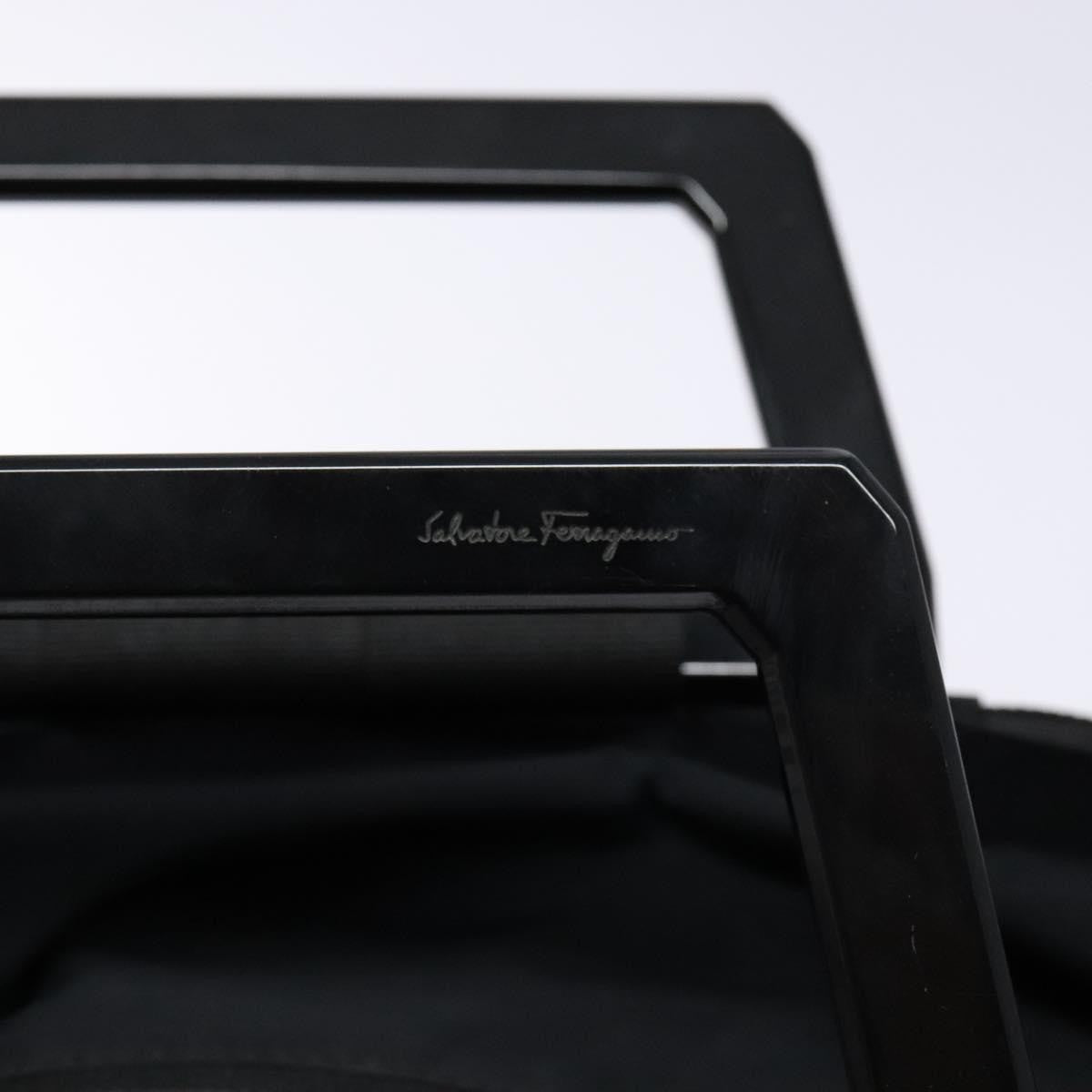 Salvatore Ferragamo Vintage Handbag Canvas, BLACK, CANVAS, Handbag