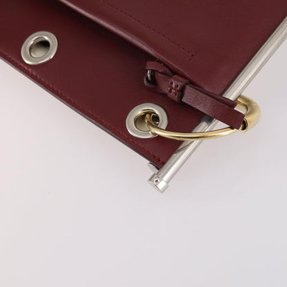 Chloe Roy Shoulder Bag Leather, BURGUNDY, LEATHER, Shoulder bag