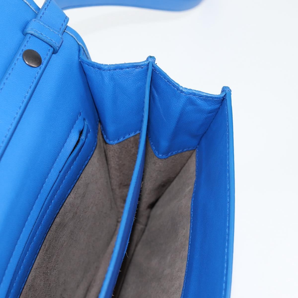 Bottega Veneta Clip Flap Bag Leather, Blue, Leather, Shoulder Bag