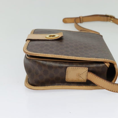Celine Macadam Shoulder Bag PVC Leather, BROWN, CANVAS, Shoulder bag