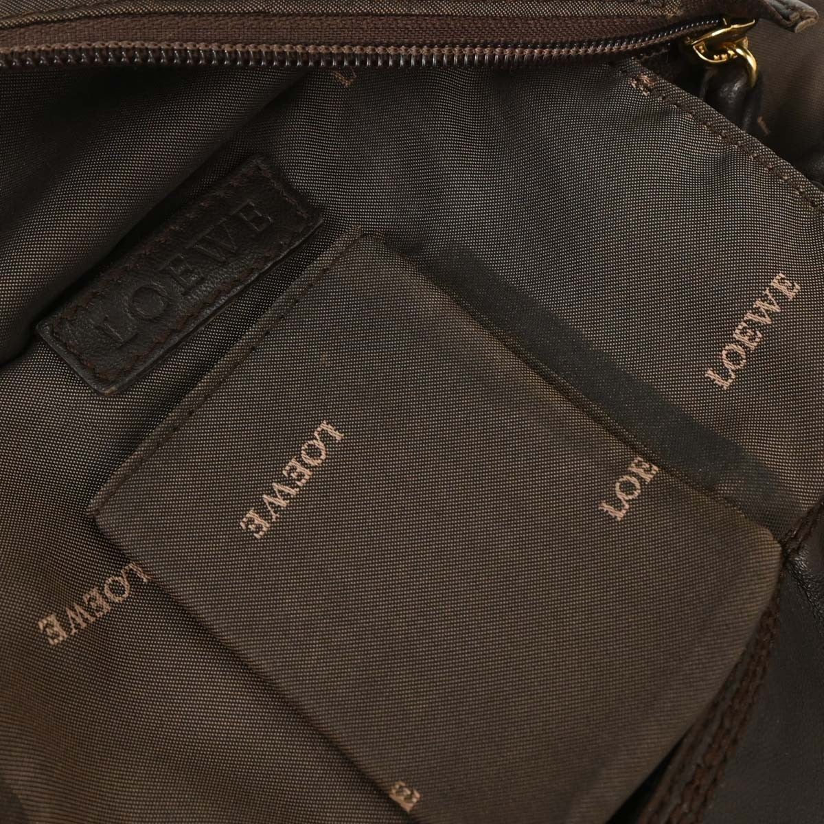 Loewe Anagram Logo Nappa Aire Hand Bag Leather, BROWN, LEATHER, Handbag