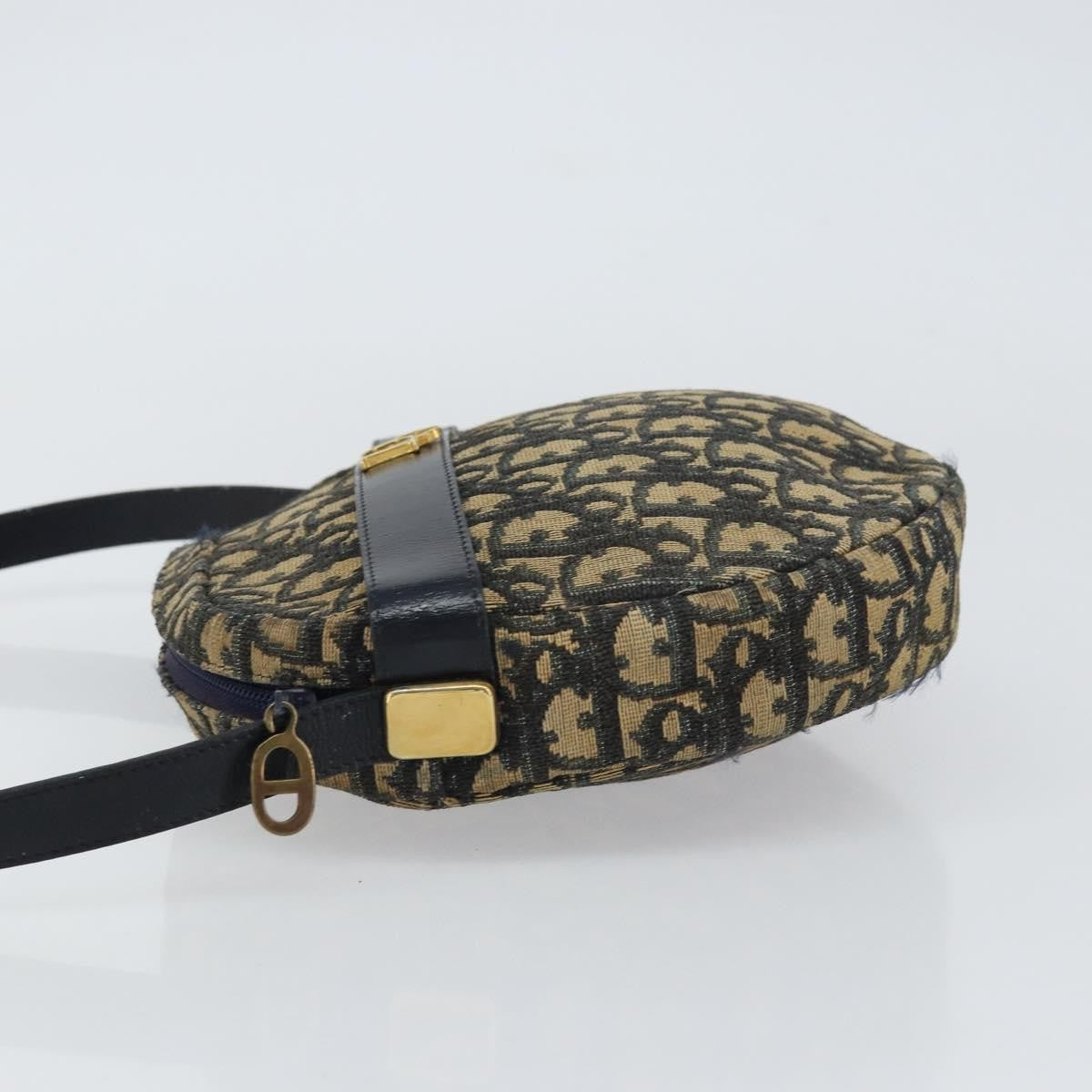 Christian Dior Vintage Trotter Shoulder Bag Canvas, NAVY, CANVAS, Shoulder bag