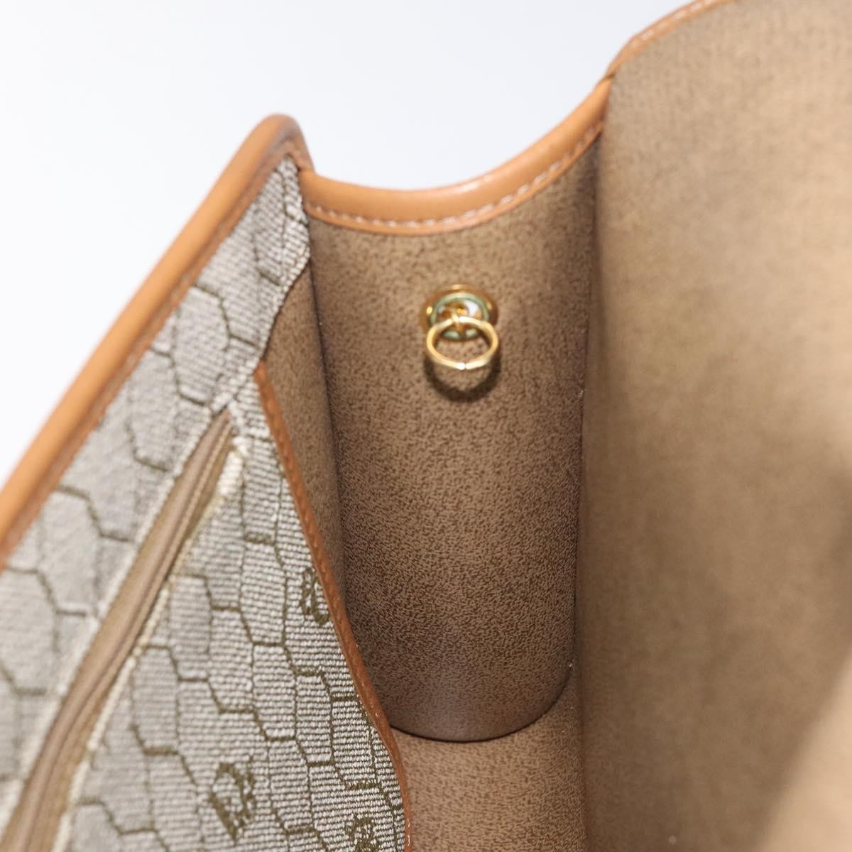 Christian Dior Vintage Honeycomb Flap Crossbody Bag Coated Canvas, BEIGE, CANVAS, Crossbody bag