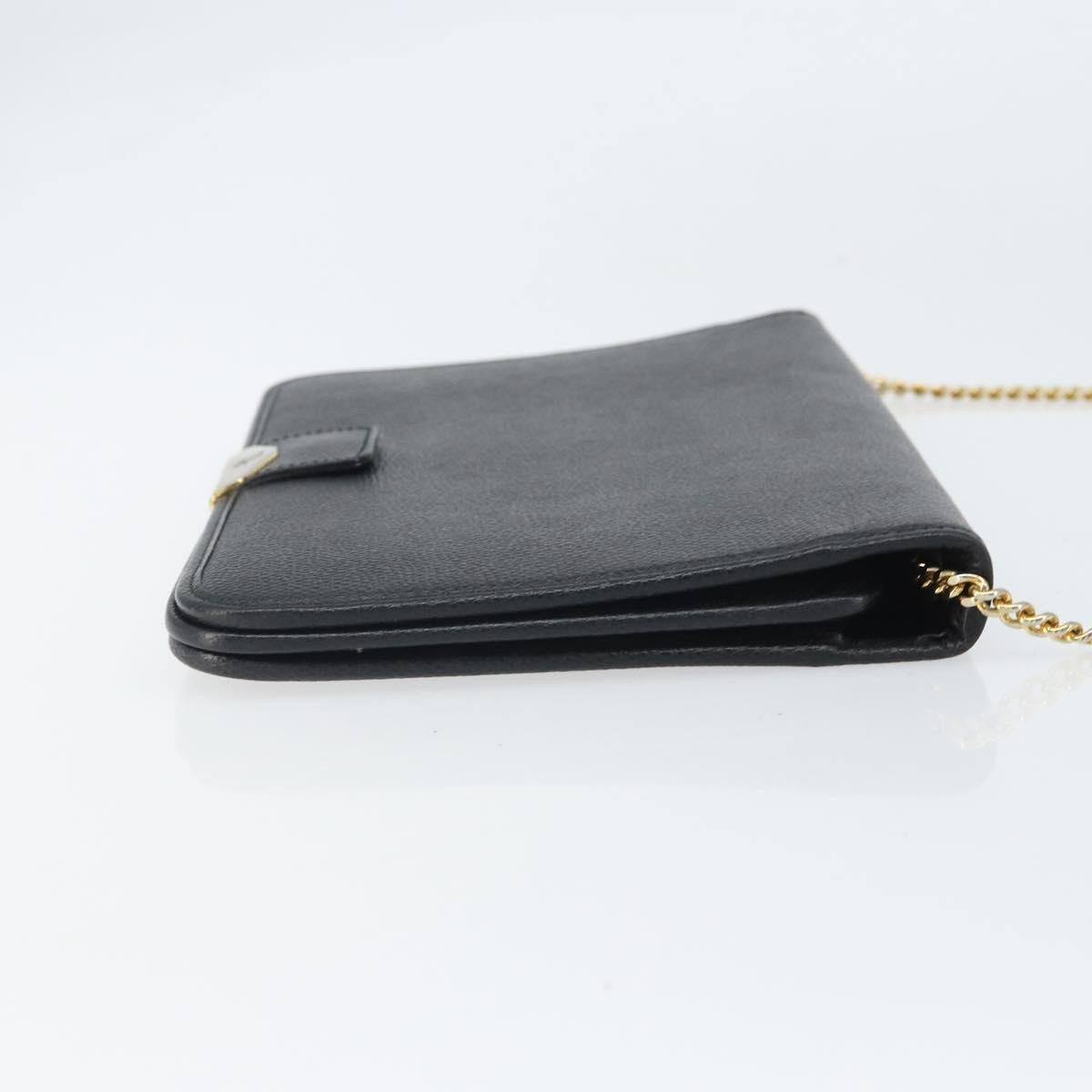 Christian Dior Vintage Chain Flap Shoulder Bag Leather, BLACK, LEATHER, Shoulder bag