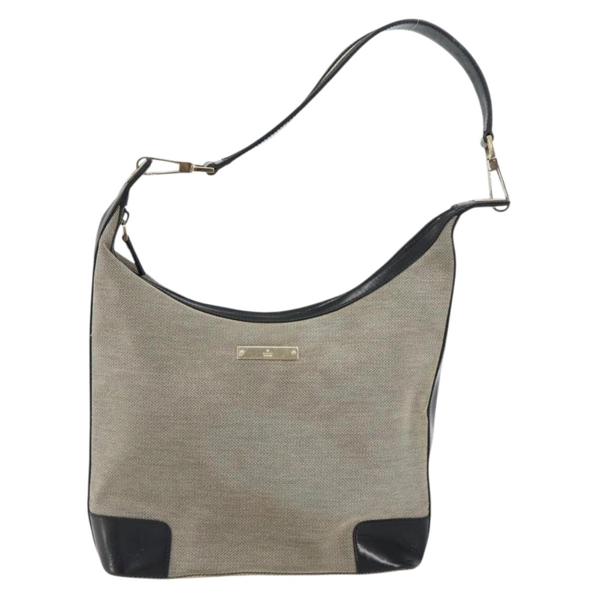 Gucci Vintage Hobo Canvas, GRAY, CANVAS, Shoulder bag
