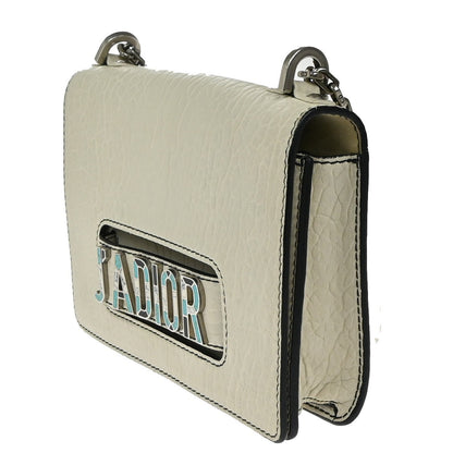 Christian Dior J'Adior Flap Bag Canyon Grained Lambskin with Mosaic Detail, White, Leather, Shoulder Bag
