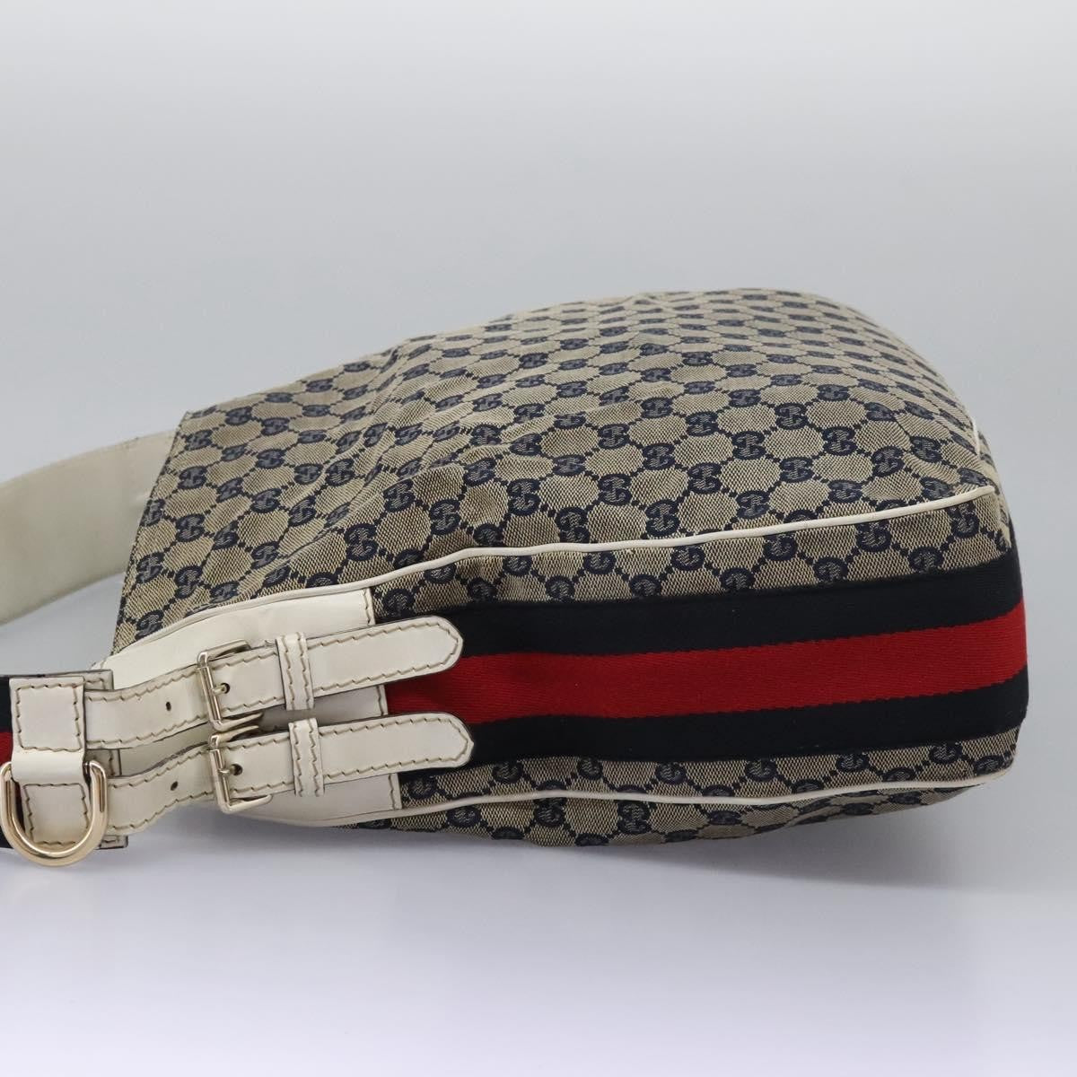 Gucci Heritage Web Hobo GG Canvas, NAVY, CANVAS, Shoulder bag