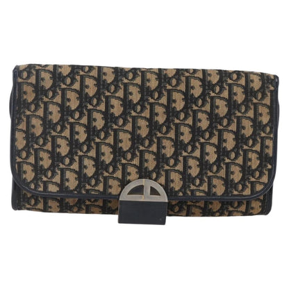 Christian Dior Vintage Trotter Flap Shoulder Bag Diorissimo Canvas, NAVY, CANVAS, Shoulder bag