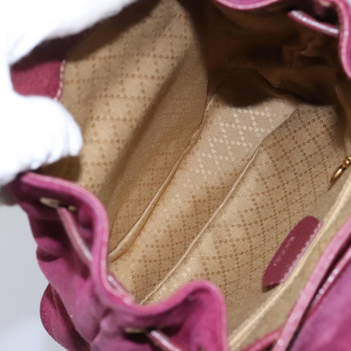 Gucci Vintage Bamboo Backpack Suede, PURPLE, SUEDE, Backpack