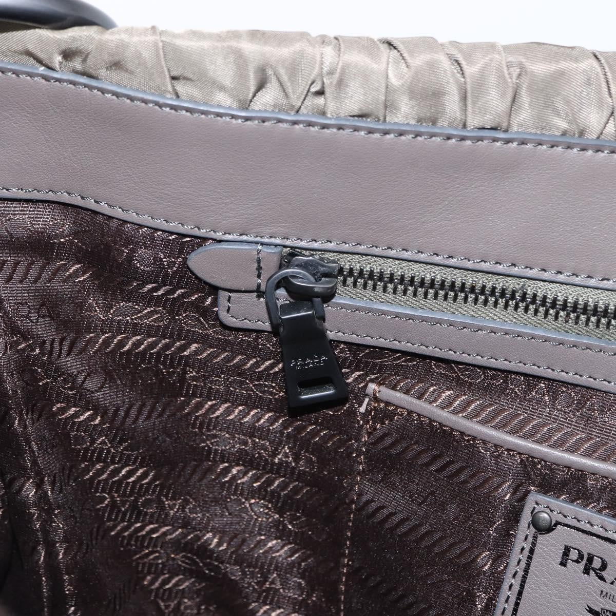 Prada Gaufre Convertible Hobo Tessuto, Gray, Nylon, Shoulder Bag