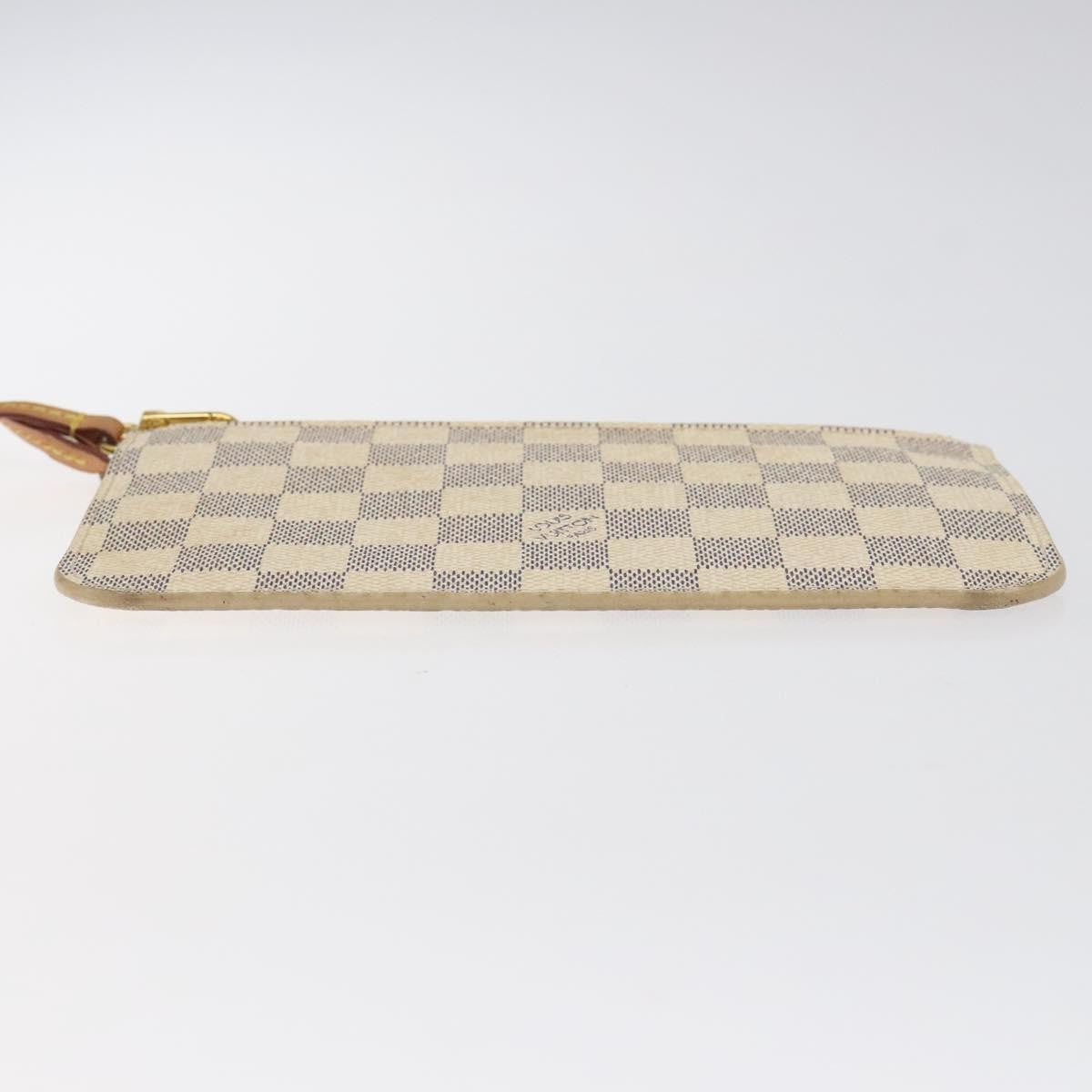 Louis Vuitton Neverfull Pochette Damier, WHITE, CANVAS, Clutche & pouche