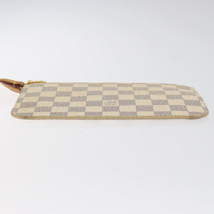 Louis Vuitton Neverfull Pochette Damier, WHITE, CANVAS, Clutche & pouche