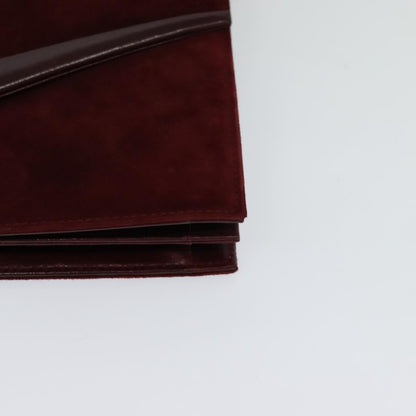 Salvatore Ferragamo Flap Shoulder Bag Suede, BURGUNDY, SUEDE, Shoulder bag