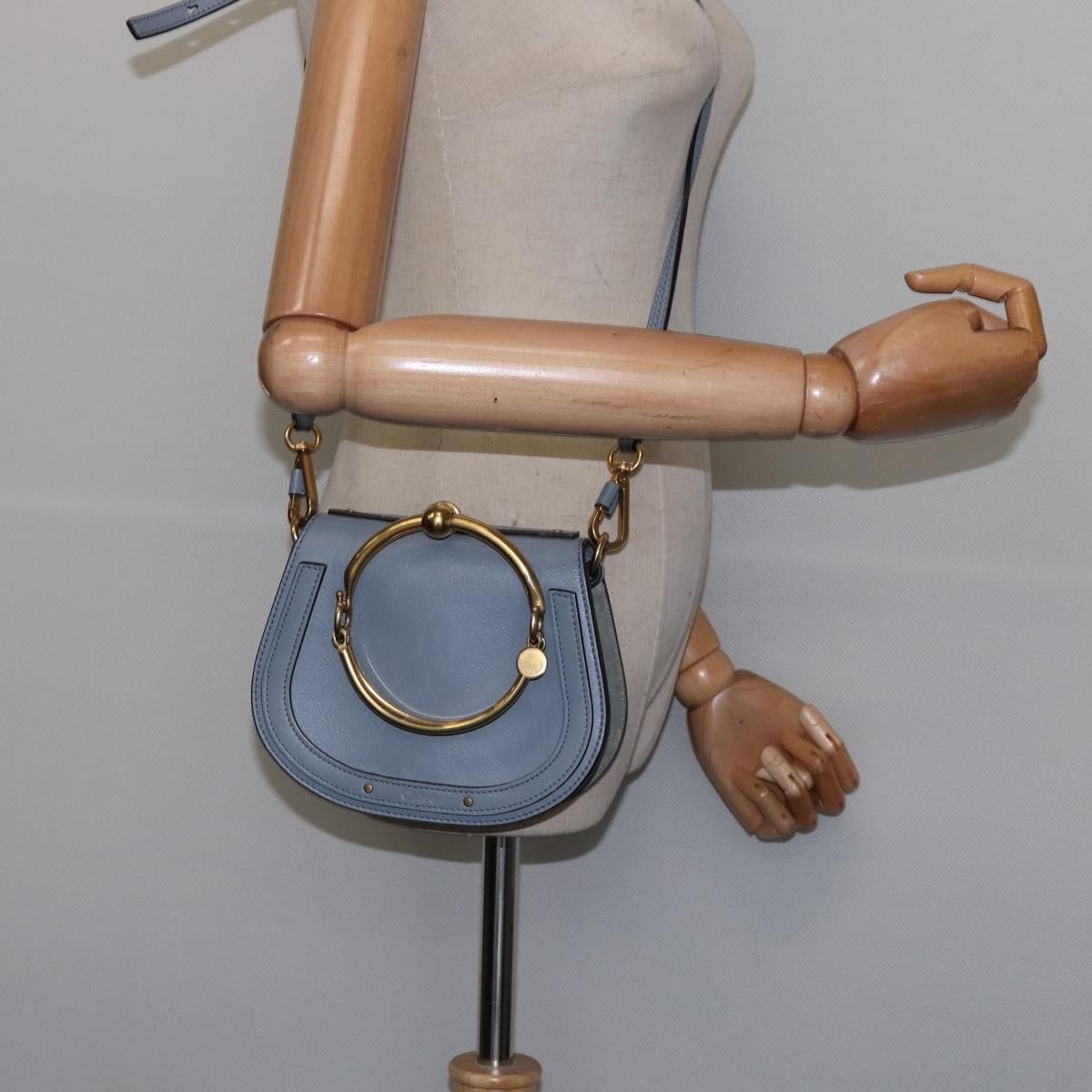 Chloe Nile Crossbody Bag Leather, Blue, Leather, Handbag