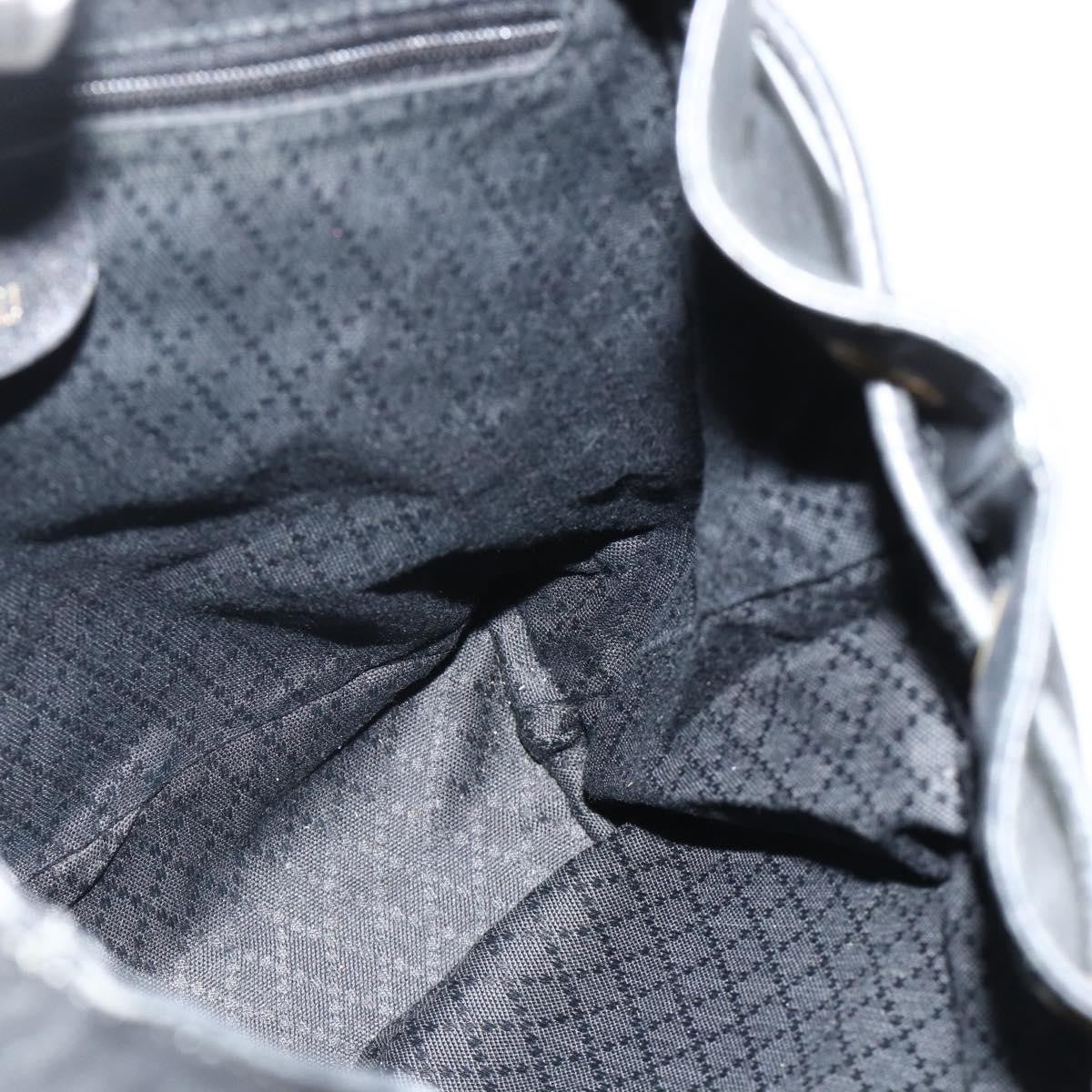 Gucci Vintage Bamboo Backpack Leather, Black, Leather, Backpack
