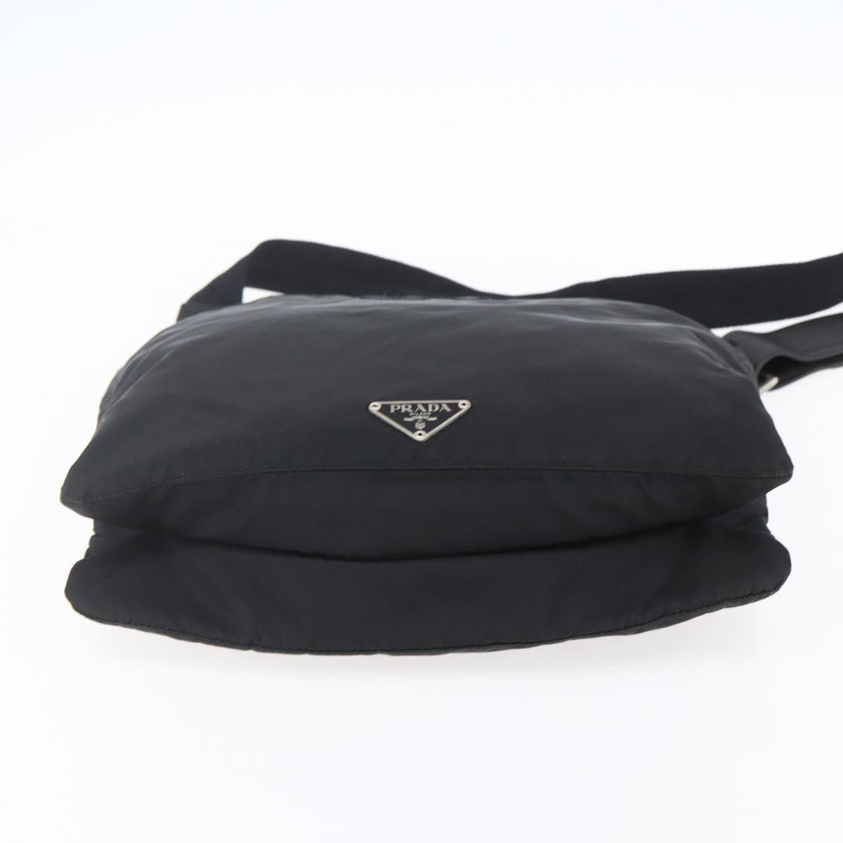 Prada Zip Messenger Quilted Tessuto, Black, Nylon, Shoulder Bag