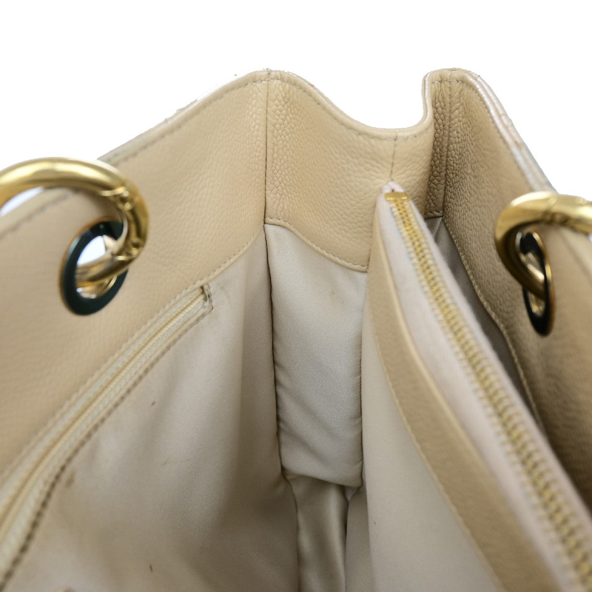 Chanel Grand Shopping Tote Quilted Calfskin, BEIGE, CALFSKIN, Shoulder bag