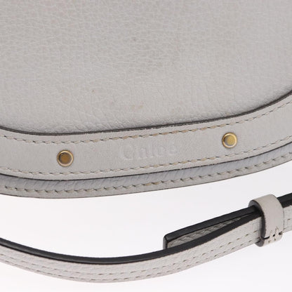Chloe Nile Crossbody Bag Leather, WHITE, LEATHER, Shoulder bag