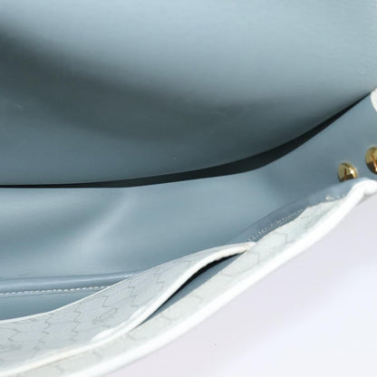 Christian Dior Vintage Honeycomb Flap Crossbody Bag Coated Canvas, WHITE, CANVAS, Crossbody bag