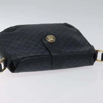 Celine Vintage Macadam Shoulder Bag Canvas and Leather, BLACK, CANVAS, Shoulder bag