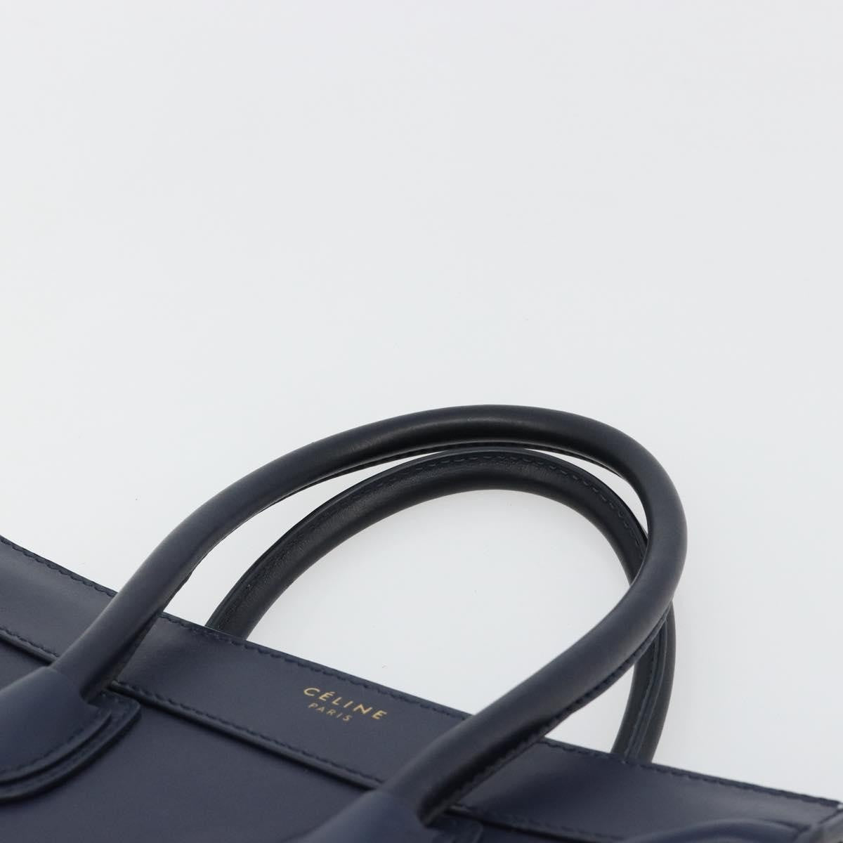 Celine Tricolor Luggage Bag Leather, Navy, Leather, Handbag