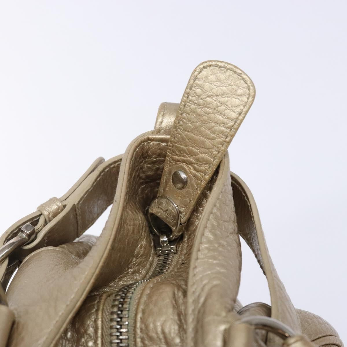 Salvatore Ferragamo Marisa Satchel Leather, GOLD, LEATHER, Handbag