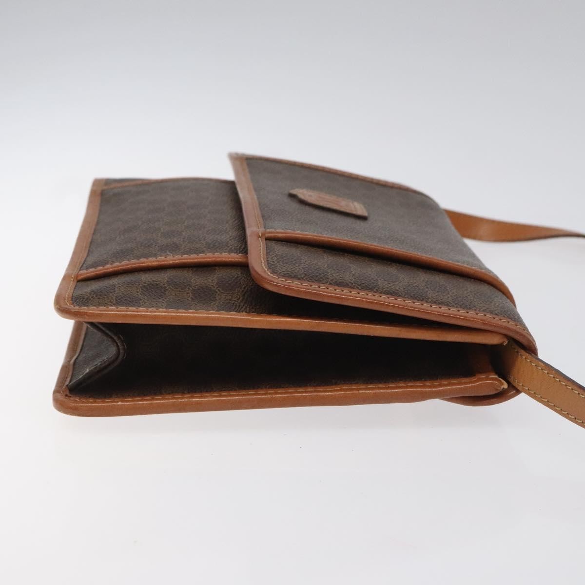 Celine Vintage Macadam Shoulder Bag Canvas and Leather, BROWN, CANVAS, Shoulder bag