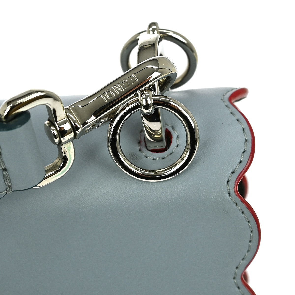 Fendi Flowerland Kan I Bag Embellished Leather, BLUE, LEATHER, Handbag
