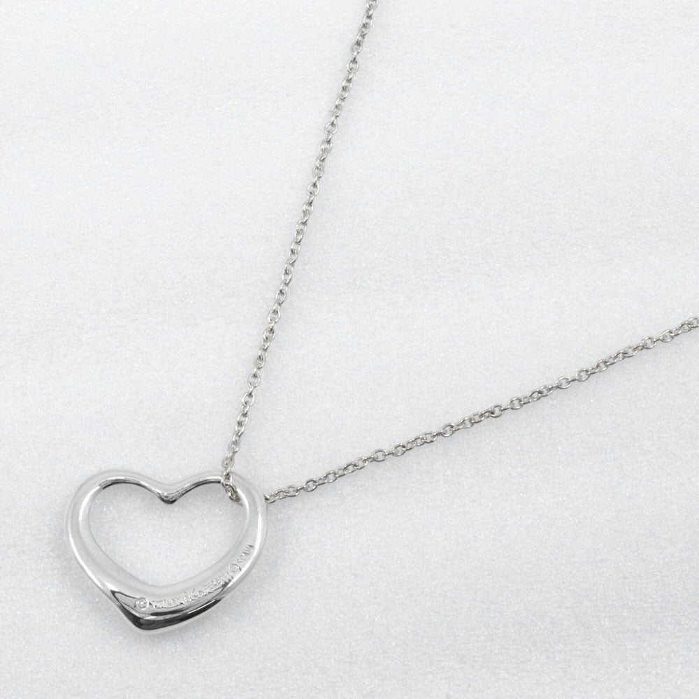 Tiffany & Co. Elsa Peretti Open Heart Pendant Necklace Sterling Silver, SILVER, SILVER, Necklace