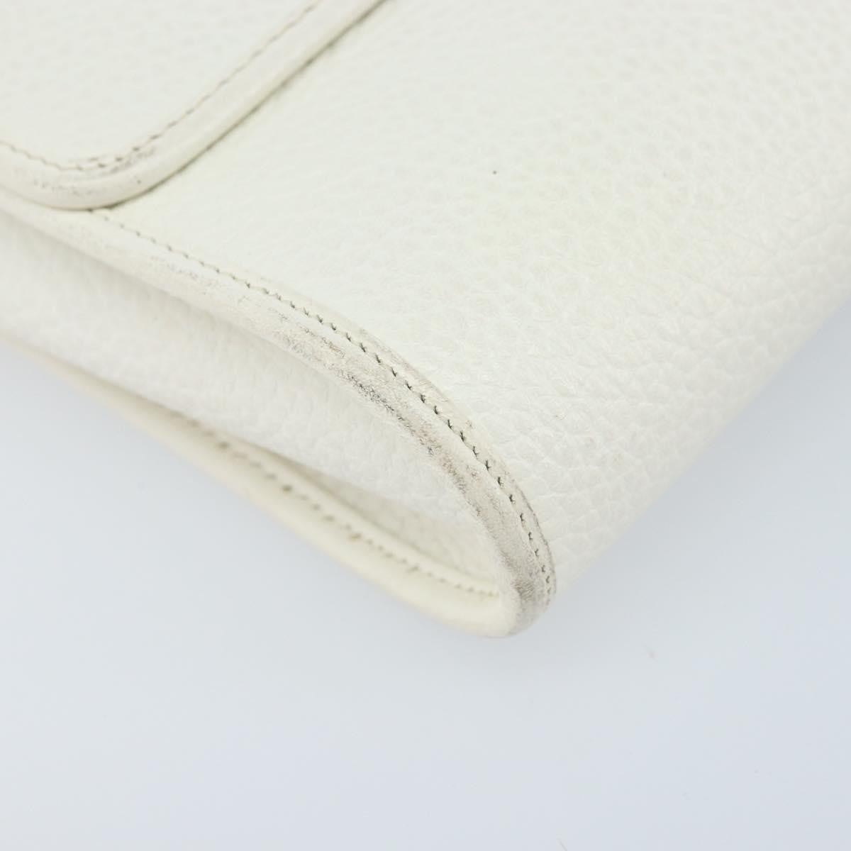 Christian Dior Vintage CD Logo Shoulder Bag Leather, WHITE, LEATHER, Shoulder bag