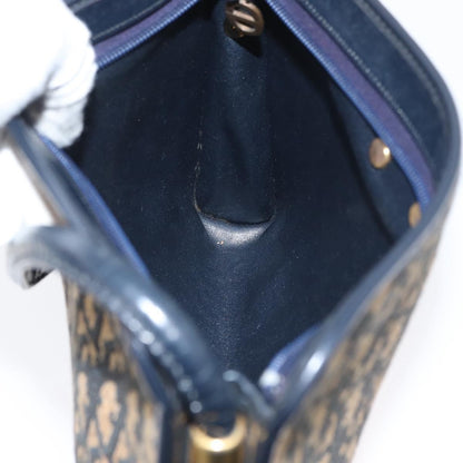 Christian Dior Vintage Trotter Shoulder Bag Canvas, NAVY, CANVAS, Shoulder bag