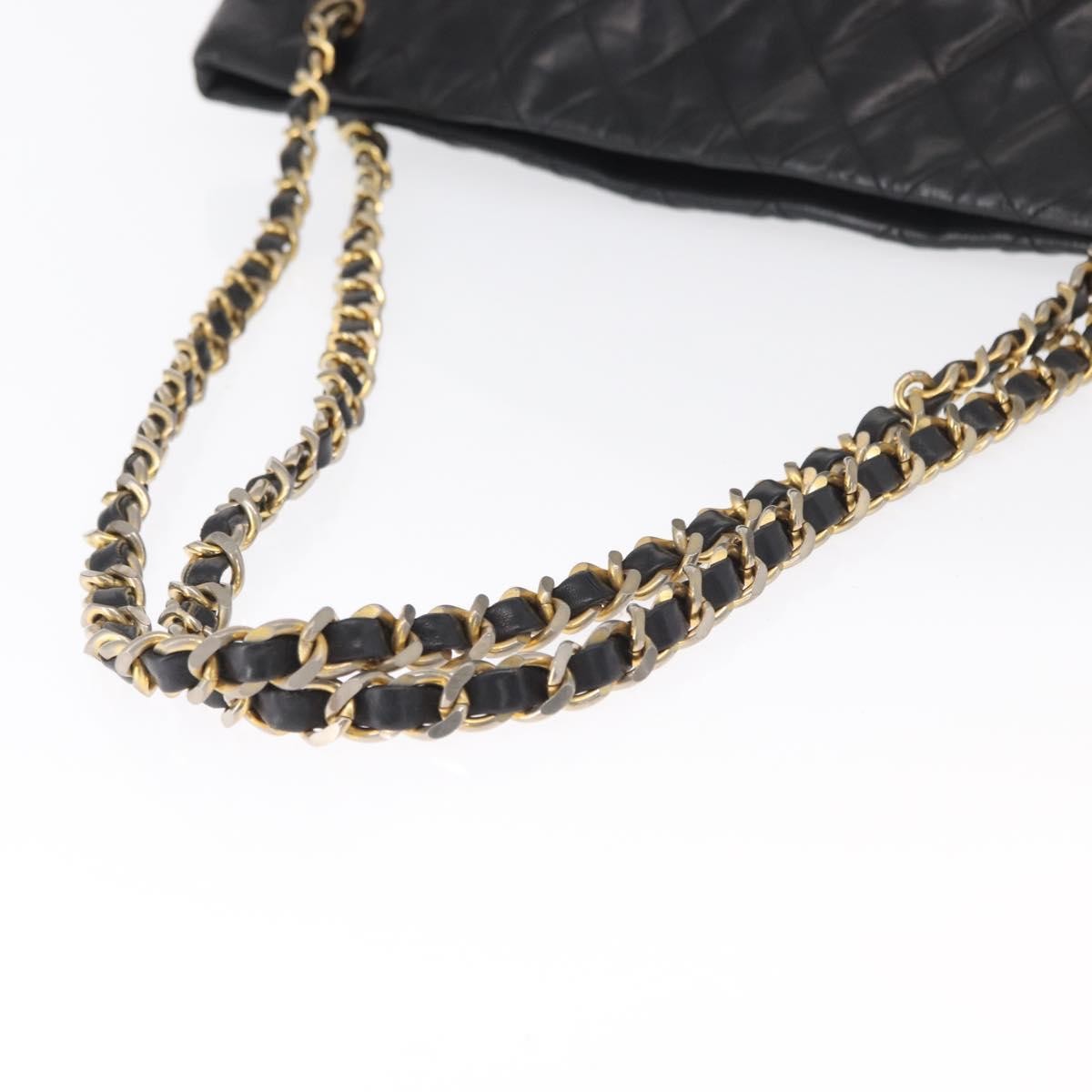 Chanel Chain Tote Leather, Black, Leather, Handbag