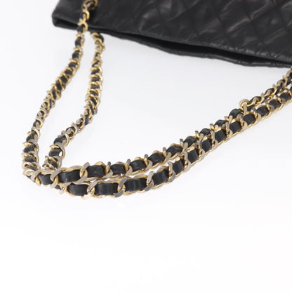 Chanel Chain Tote Leather, Black, Leather, Handbag