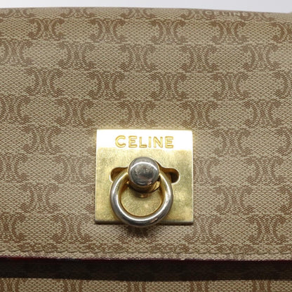 Celine Macadam Shoulder Bag PVC Leather, BEIGE, CANVAS, Shoulder bag