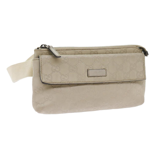 Gucci Waist Belt Bag Guccissima, WHITE, LEATHER, Shoulder bag