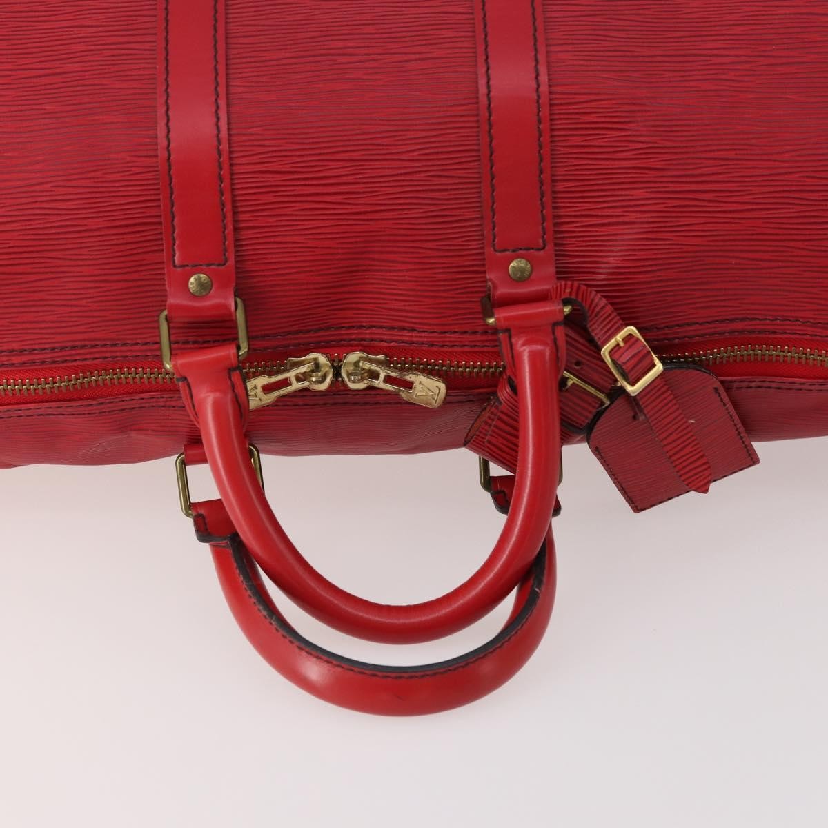Louis Vuitton Keepall Bag Epi Leather, Red, Leather, Travel Bag