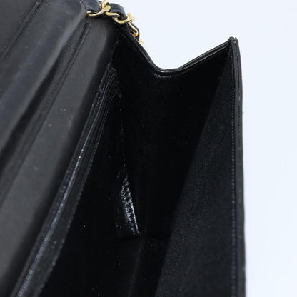 Chanel Wallet on Chain Quilted Patent, Black, Patent Leather, Shoulder Bag