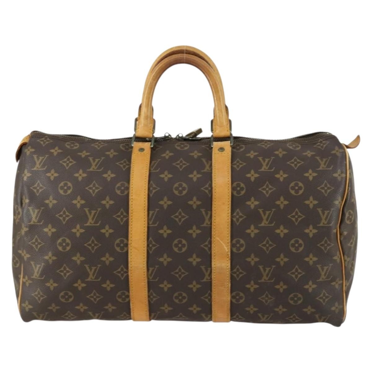Louis Vuitton Keepall Bag Monogram Canvas, BROWN, CANVAS, Travel bag