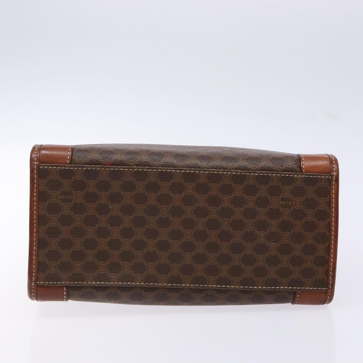 Celine Macadam Handbag Macadam with leather, BROWN, CANVAS, Handbag