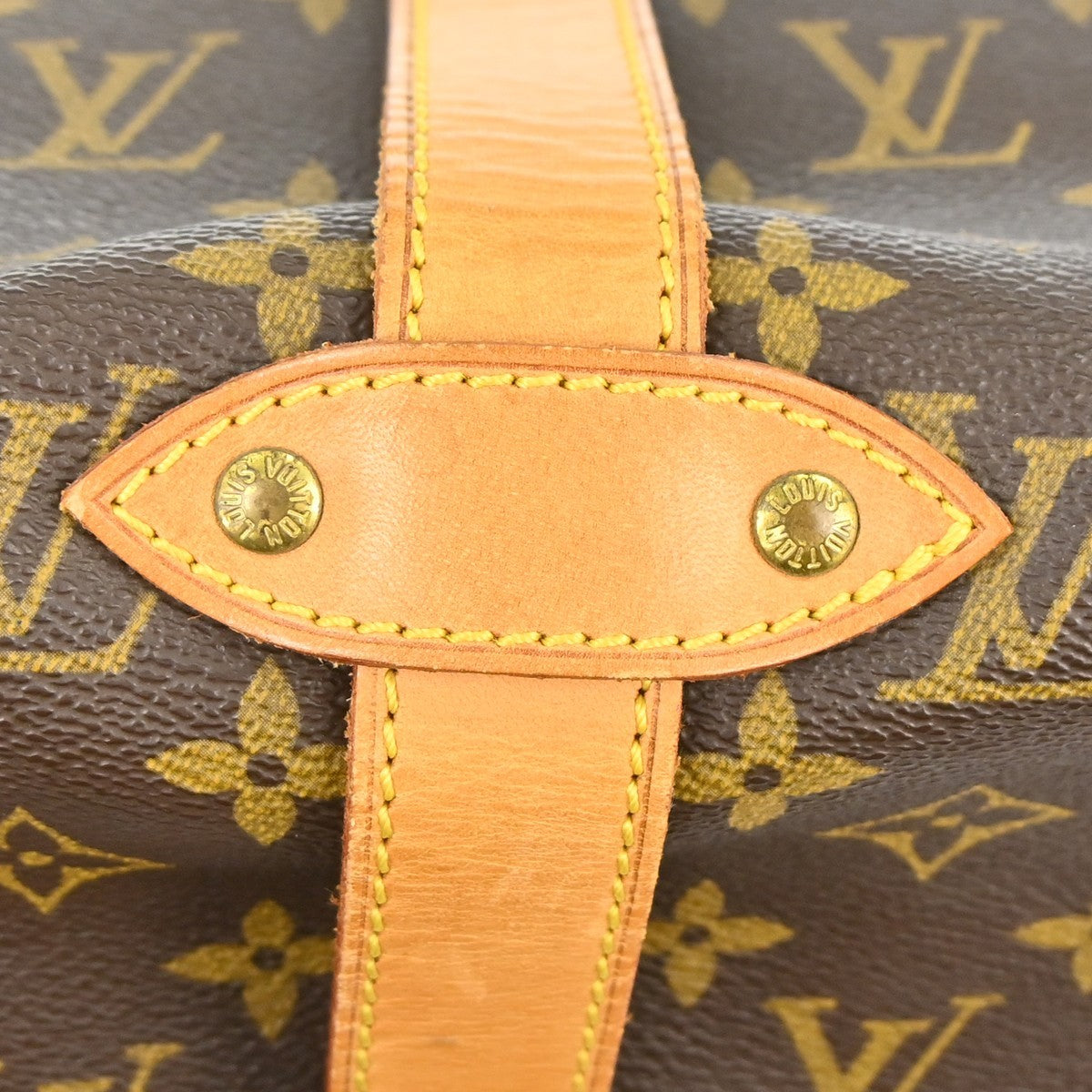 Louis Vuitton Saumur Handbag Monogram Canvas, Brown, Canvas, Shoulder Bag