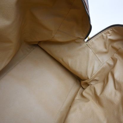 Celine Vintage Macadam Boston bag Canvas and Leather, BROWN, CANVAS, Travel bag