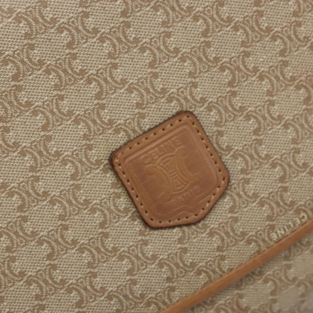 Celine C Macadam Pouch Canvas, Beige, PVC, Clutch