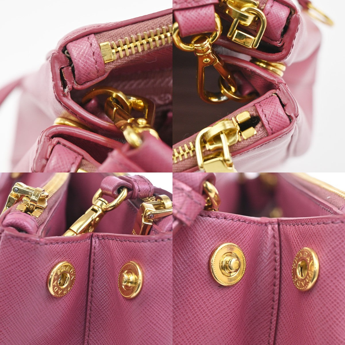 Prada Lux Open Tote Saffiano Leather, Pink, Leather, Tote Bag
