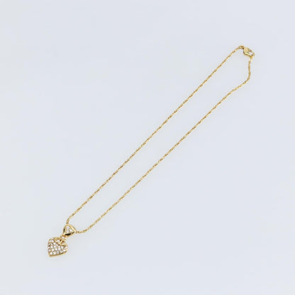 Christian Dior CD Pendant Necklace Metal and Crystals, GOLD, METAL, Necklace