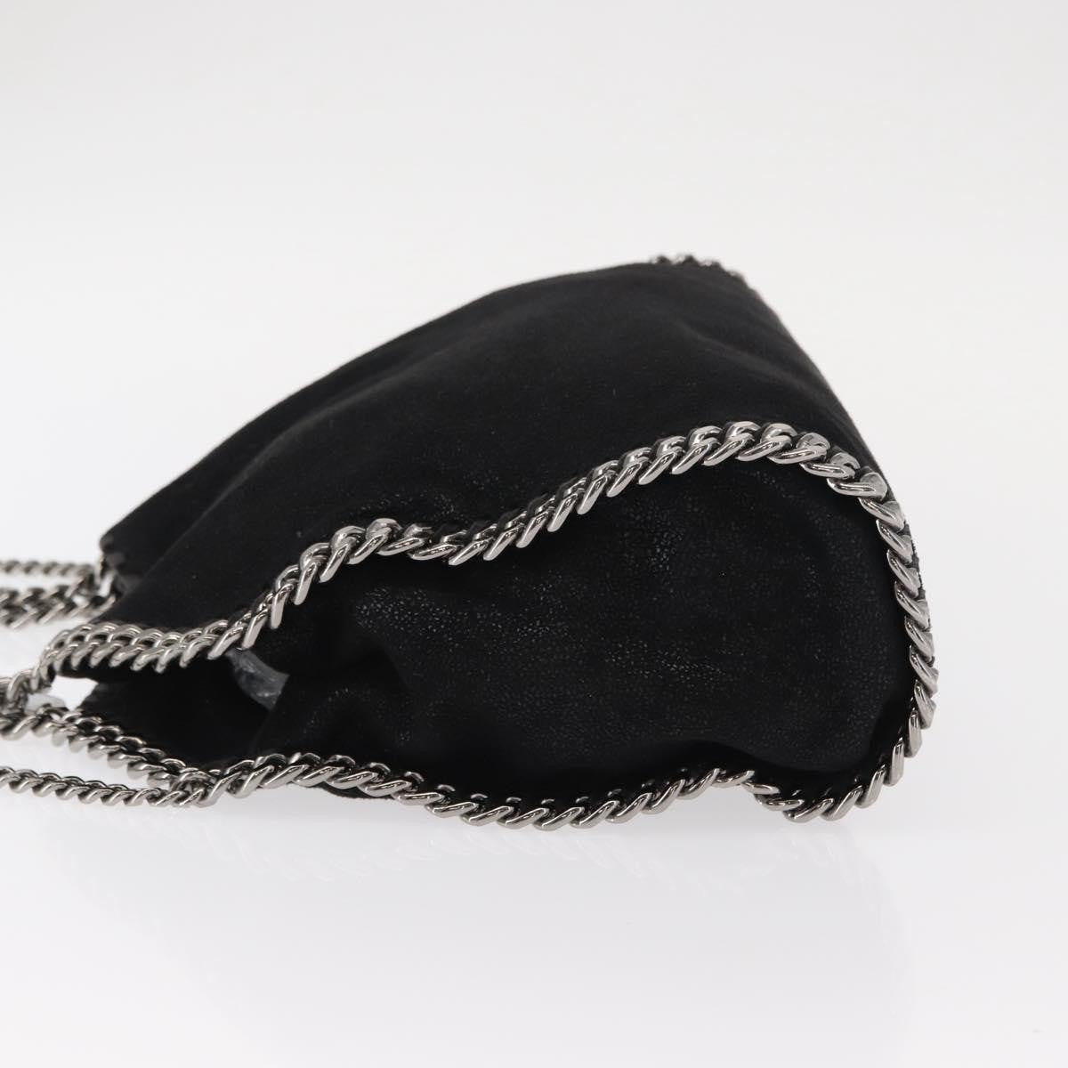 Stella McCartney Falabella Fold Over Crossbody Bag Shaggy Deer, BLACK, POLYESTER, Shoulder bag