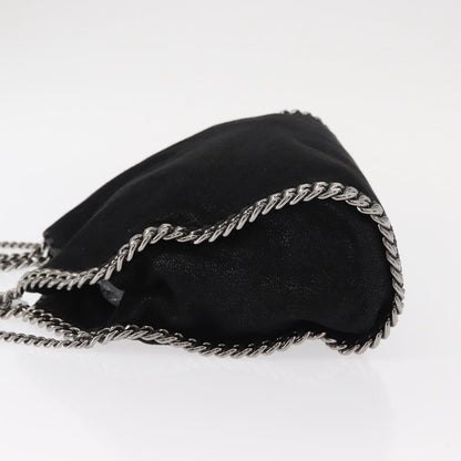 Stella McCartney Falabella Fold Over Crossbody Bag Shaggy Deer, BLACK, POLYESTER, Shoulder bag