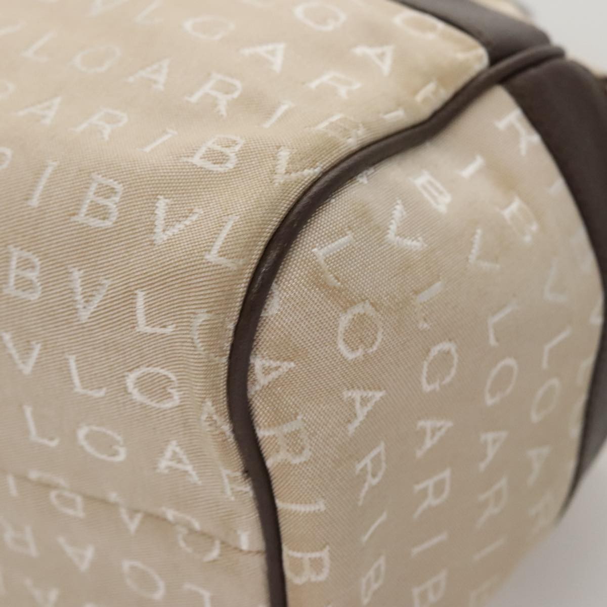 Bvlgari Logomania Handbag Canvas, BEIGE, CANVAS, Handbag
