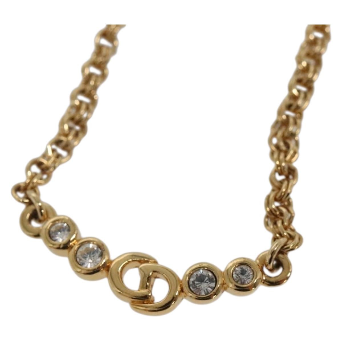 Christian Dior CD Pendant Necklace Gold-plated, GOLD, METAL, Necklace
