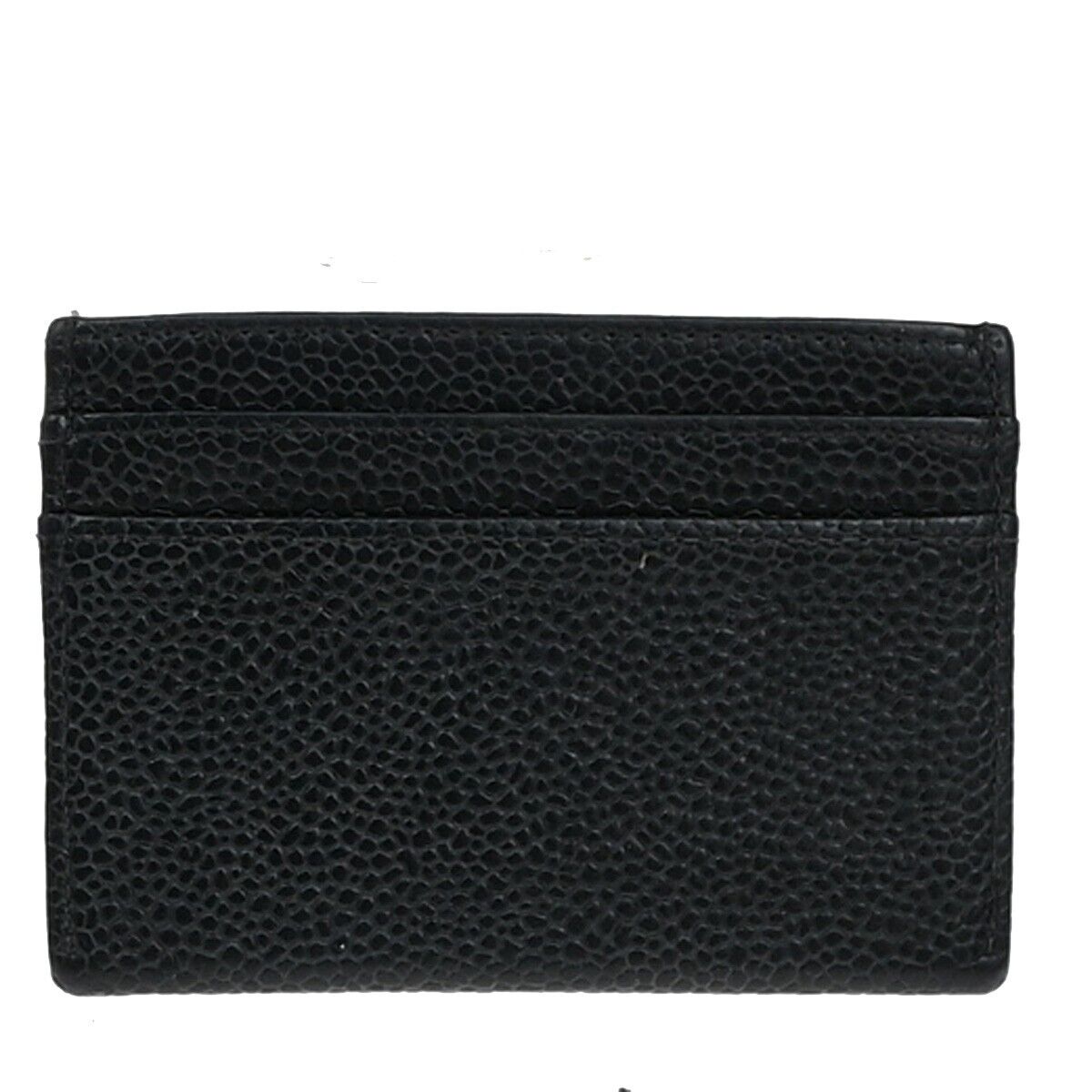 Chanel Logo CC Card case Grained  Leather, BLACK, CALFSKIN, Wallets